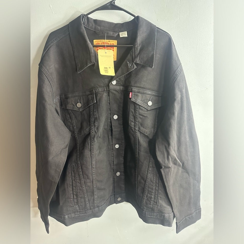 Levi's Strauss Men's Denim Jacket Red Tab Button Down Jean Trucker Coat XXXL NEW